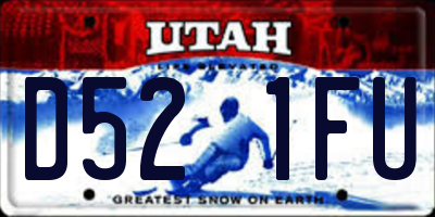 UT license plate D521FU
