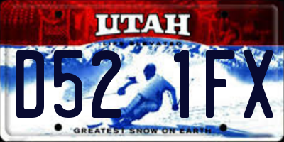 UT license plate D521FX