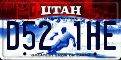 UT license plate D521HE