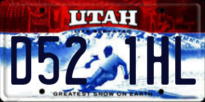 UT license plate D521HL