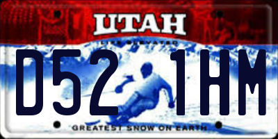 UT license plate D521HM