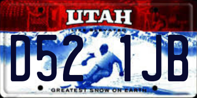 UT license plate D521JB