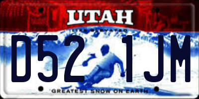 UT license plate D521JM