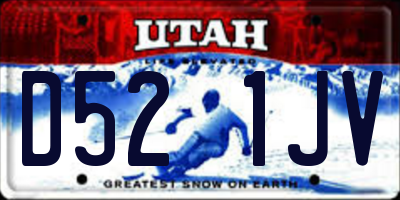 UT license plate D521JV