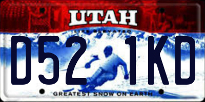 UT license plate D521KD