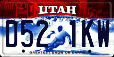 UT license plate D521KW