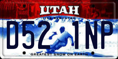 UT license plate D521NP