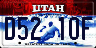 UT license plate D521OF