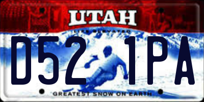 UT license plate D521PA