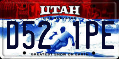 UT license plate D521PE