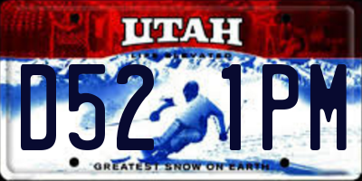 UT license plate D521PM