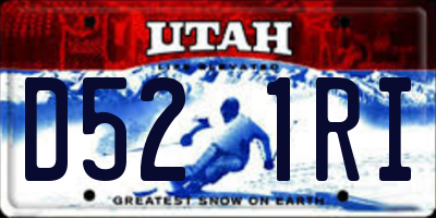 UT license plate D521RI