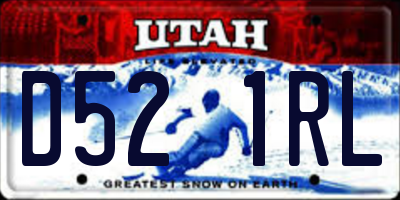 UT license plate D521RL