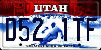 UT license plate D521TF