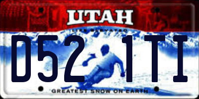 UT license plate D521TI