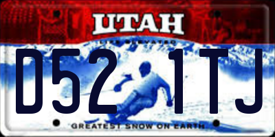 UT license plate D521TJ
