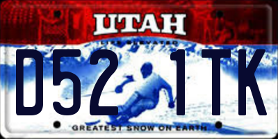 UT license plate D521TK
