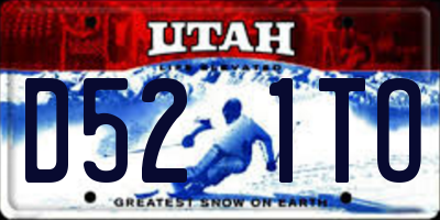 UT license plate D521TO