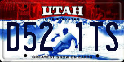UT license plate D521TS