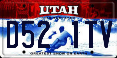 UT license plate D521TV