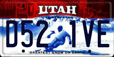 UT license plate D521VE