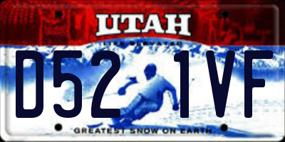 UT license plate D521VF