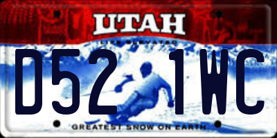 UT license plate D521WC