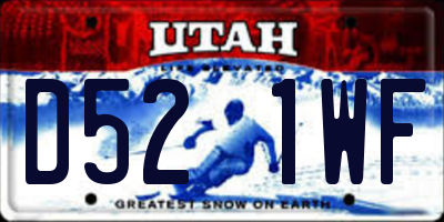 UT license plate D521WF