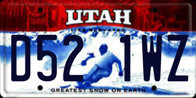 UT license plate D521WZ