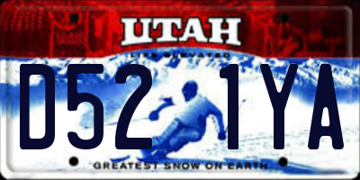 UT license plate D521YA
