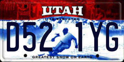 UT license plate D521YG