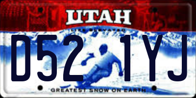 UT license plate D521YJ