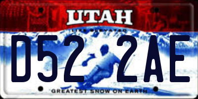 UT license plate D522AE