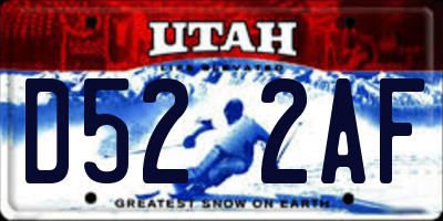 UT license plate D522AF