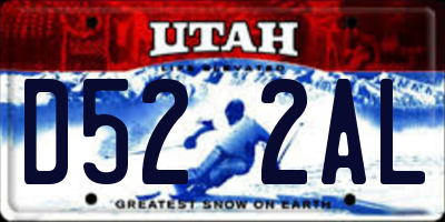 UT license plate D522AL