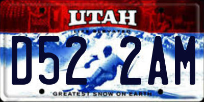UT license plate D522AM