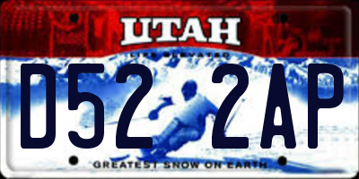 UT license plate D522AP