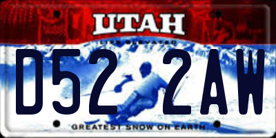UT license plate D522AW