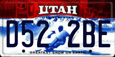 UT license plate D522BE