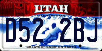 UT license plate D522BJ