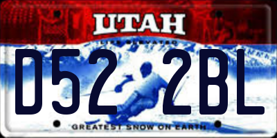 UT license plate D522BL