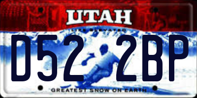UT license plate D522BP
