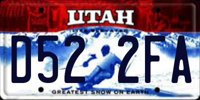 UT license plate D522FA