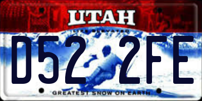 UT license plate D522FE