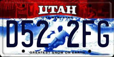 UT license plate D522FG