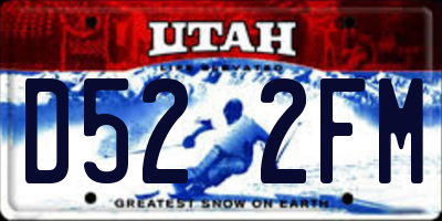 UT license plate D522FM
