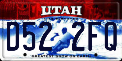 UT license plate D522FQ
