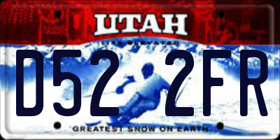 UT license plate D522FR