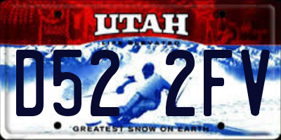 UT license plate D522FV