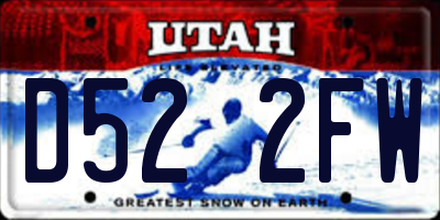 UT license plate D522FW